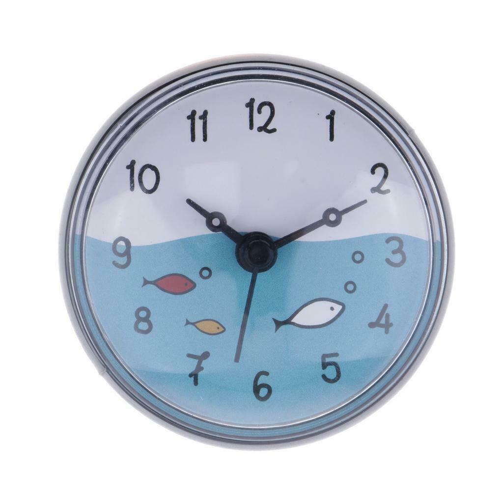 2Pcs Bathroom Clock Waterproof Mini Bath Wall Clock Time Display Portable