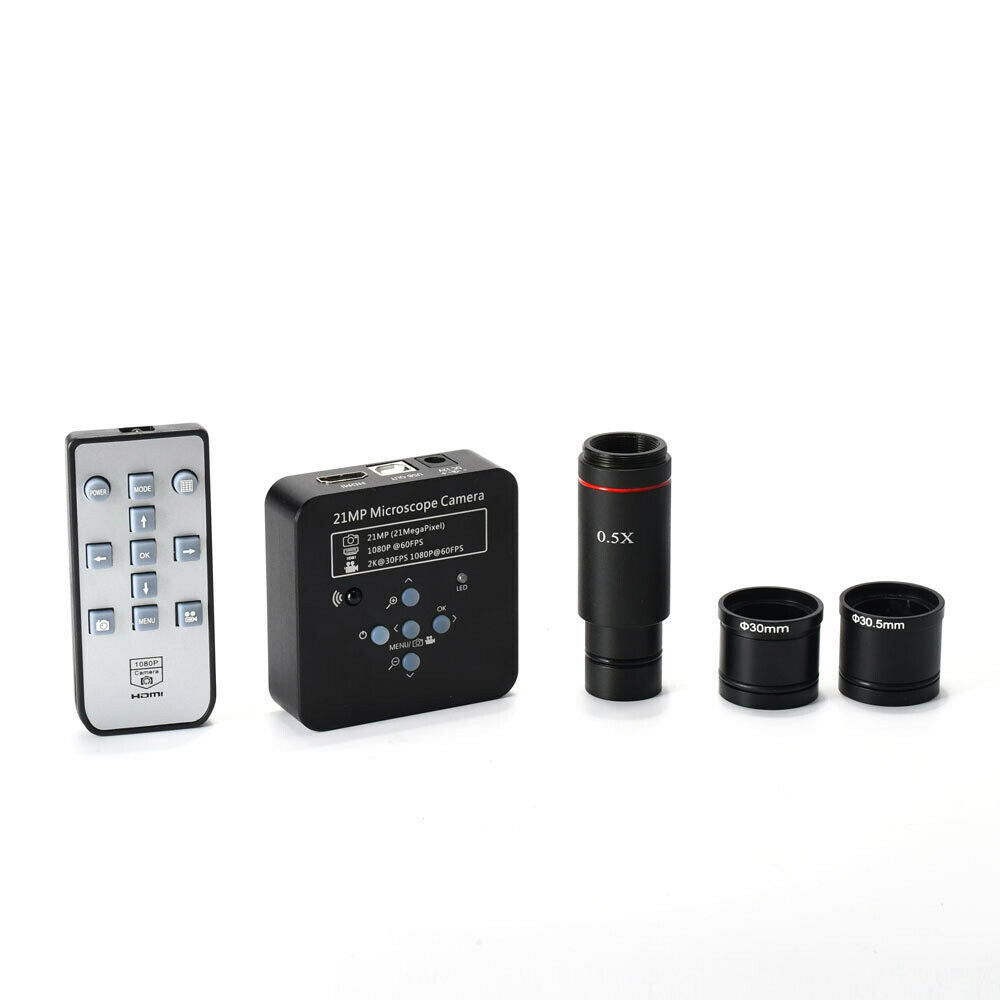 2K 21MP HDMI USB Electronic Industrial Microscope Camera 0.5X Eyepiece Adapter