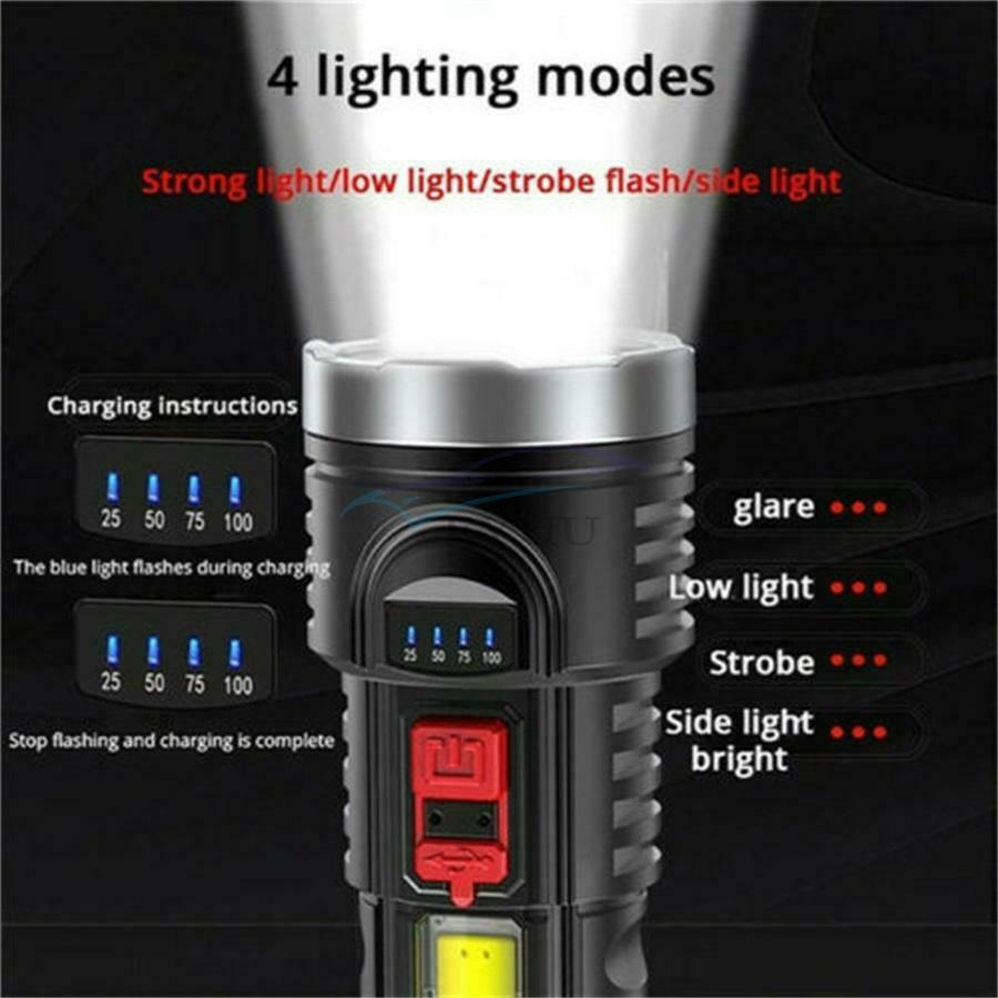 1 × Micro USB Charging Port And Battery Aluminum Reflector Portable Flashlight