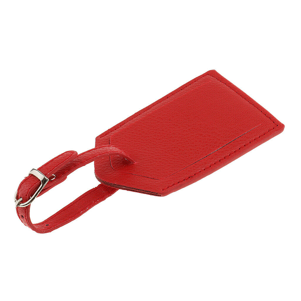 2x Luggage Tag Travel Leather Tags Business Suitcase Tags ID Name Card Label