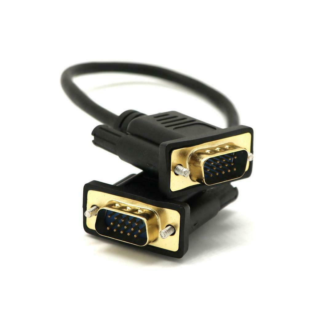 15 Pin VGA Short Video Cable Extension Cable Male to Male for Monitor 30 Cm