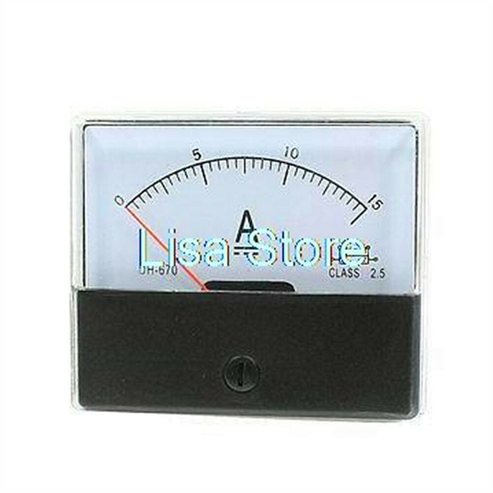 1 Pc DH-670 Class 2.5 Accuracy DC 0-15A Range Analog Ammeter Gauge Panel
