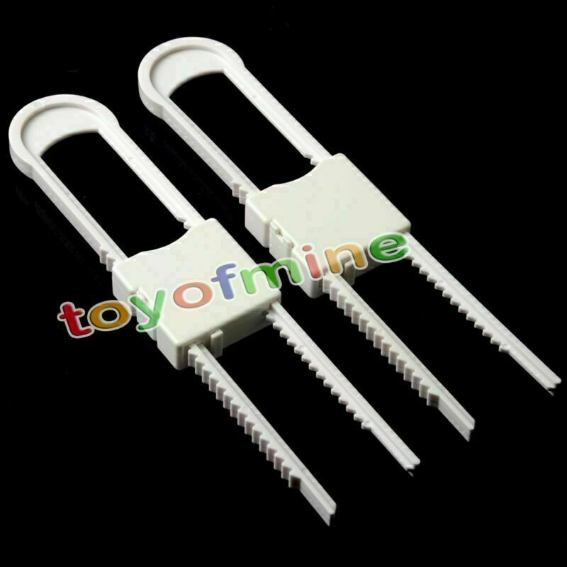 2 Pcs Child Kids Baby Cute Safety Lock For Door Cupboard Cabinet White