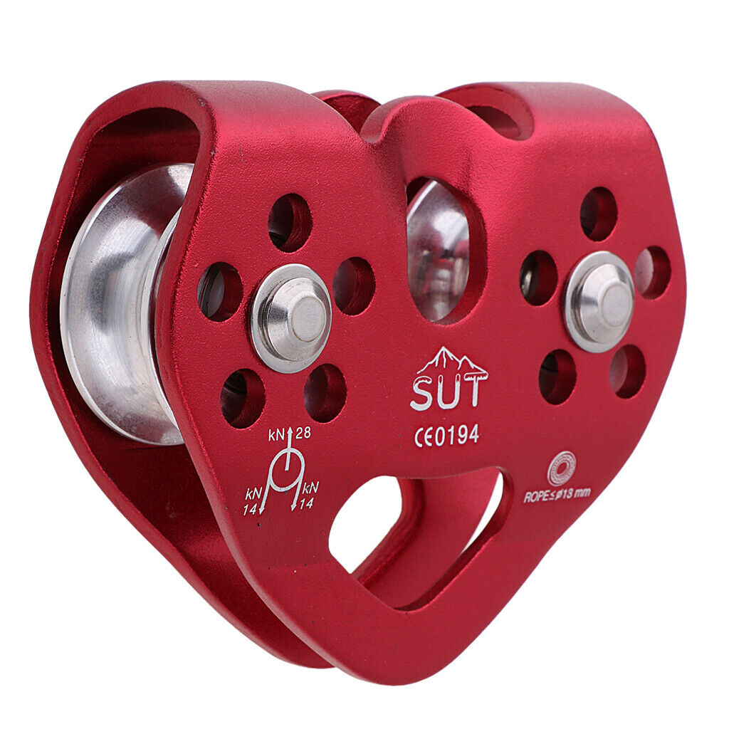 Aluminium   Alloy  Double Pulley Rock Climbing Arborist Gear