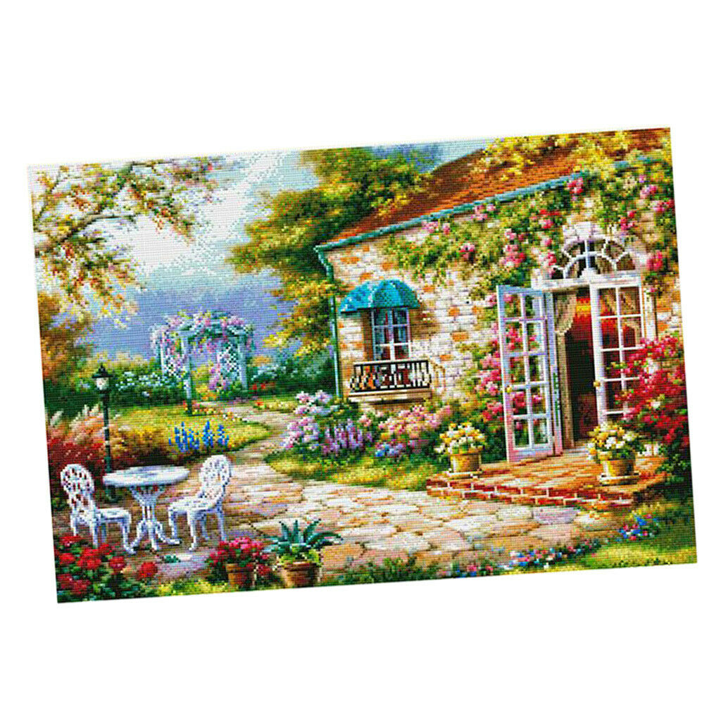 Garden House Stamped Cross Stitch Kits 11 Count Cloth for Beginners Adults Kids