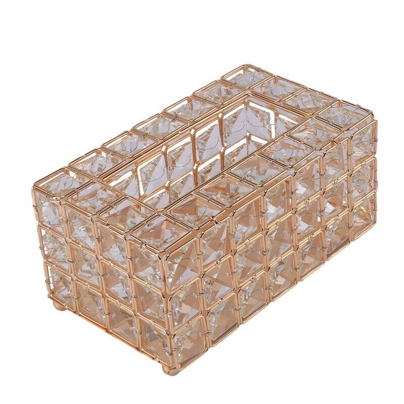 Style Metal Crystal Tissue Box Removable Tissue Tissue Napkin Holder Kitchen LM6