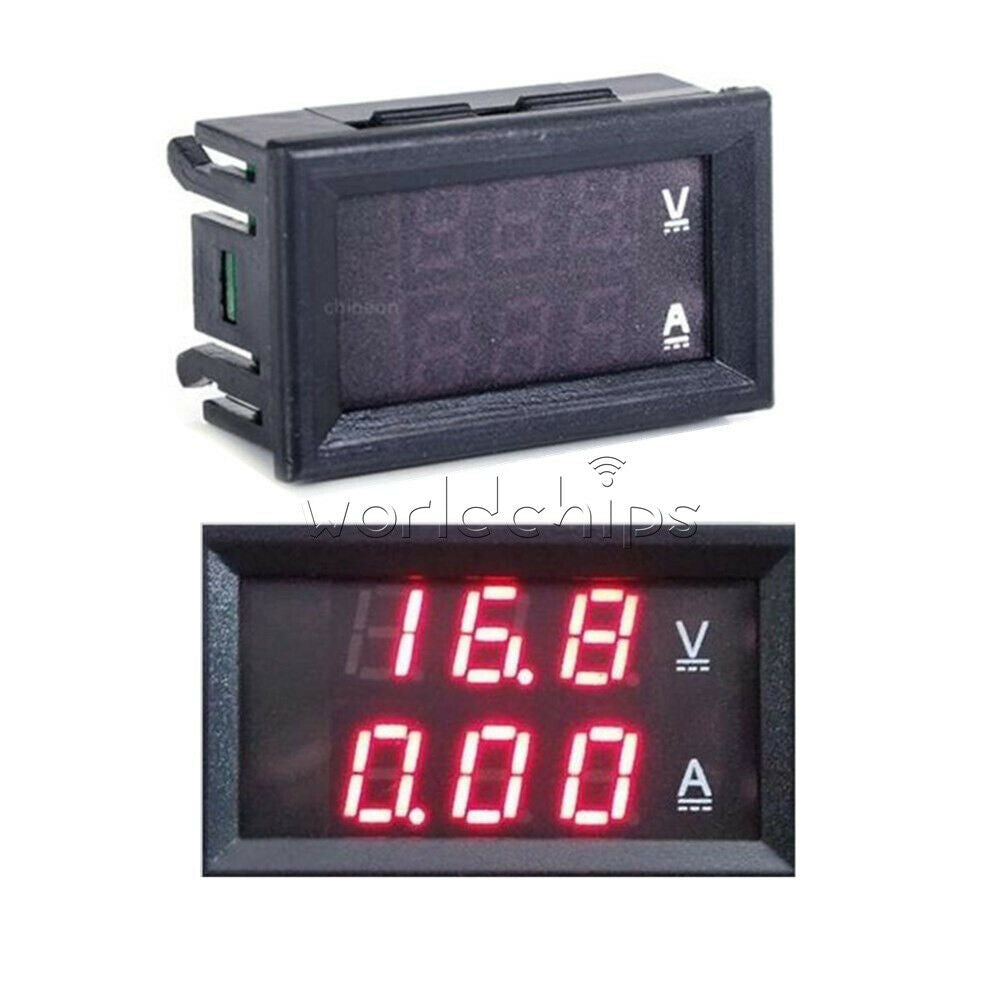 Dual Red LED Digital Voltmeter Ammeter Panel Amp Volt Gauge DC 0-100V 10A New