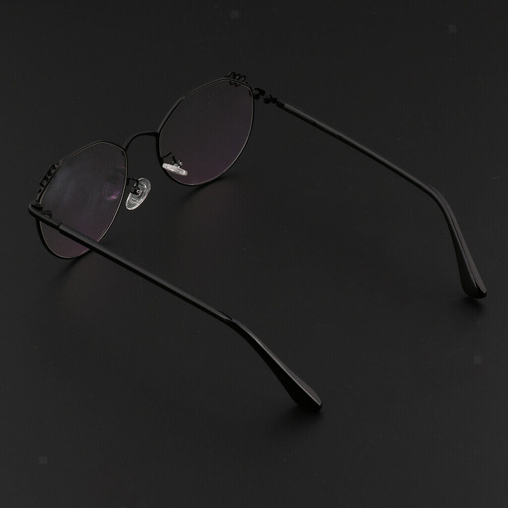 Stainless Steel Spectacles Eyeglasses Frames For Women Men Black
