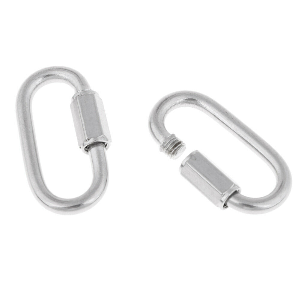 2 Pack Scuba Dive Stainless Steel Quick Link Clip Climb Carabiner Connector