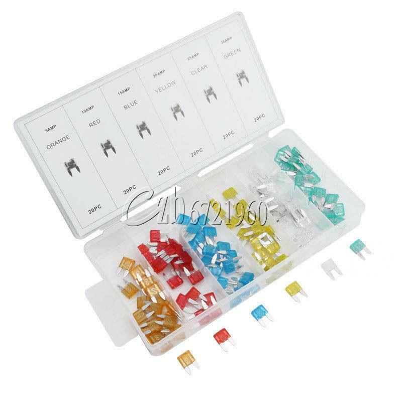 120PCS Assorted Car Fuse Auto Truck SUV Fuses Mini Blade Fuse Kits 5-30 AMP CZ