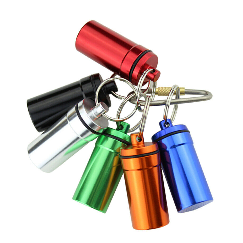 5Pcs Portable Waterproof Pill Box Bottle Holder for Outdoor Travel Camping