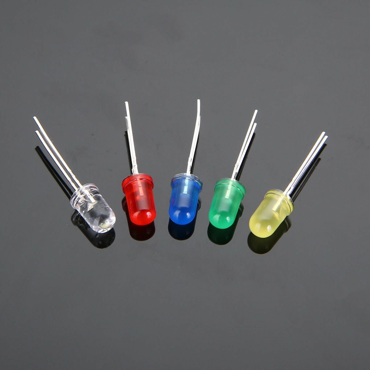 500pcs 5mm LED Light Emitting Diod White Red Blue Green Yellow Assorted DIY Set