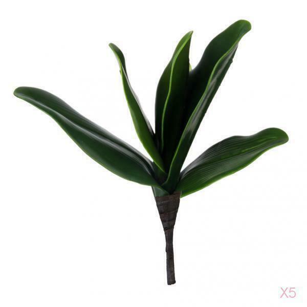 1 Branch Of Green Artificial Butterfly Orchid Leaf Simulation