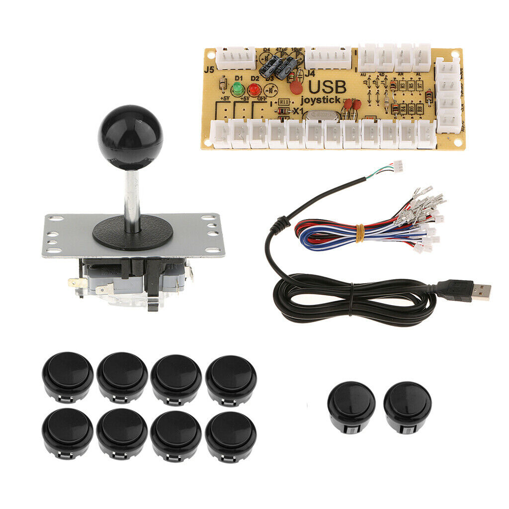 Arcade DIY Parts USB Encoder to PC Joystick 10 Buttons Replace Parts Black