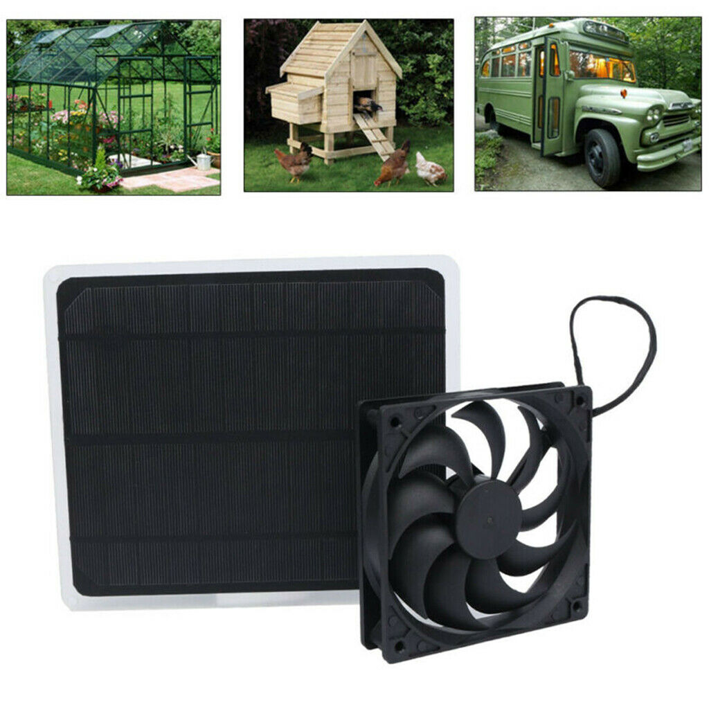 20W Mini Solar Panel Exhaust Fan Cooling Ventilator for Dog Chicken House