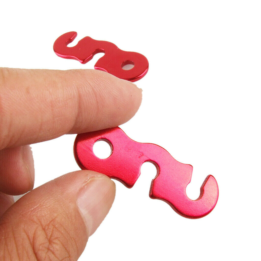 20 x Rope Tightener Tent Lock Rope Tightener Carabiner Hook Lightweight Cord RED