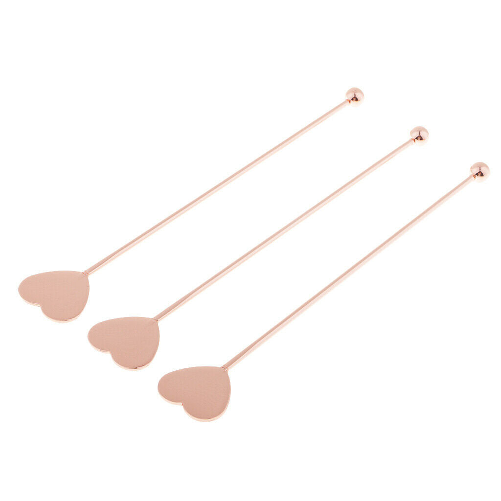 6pieces Copper Sturdy Cocktail Stirrer Swizzle Sticks Stainless Steel 15.5cm for