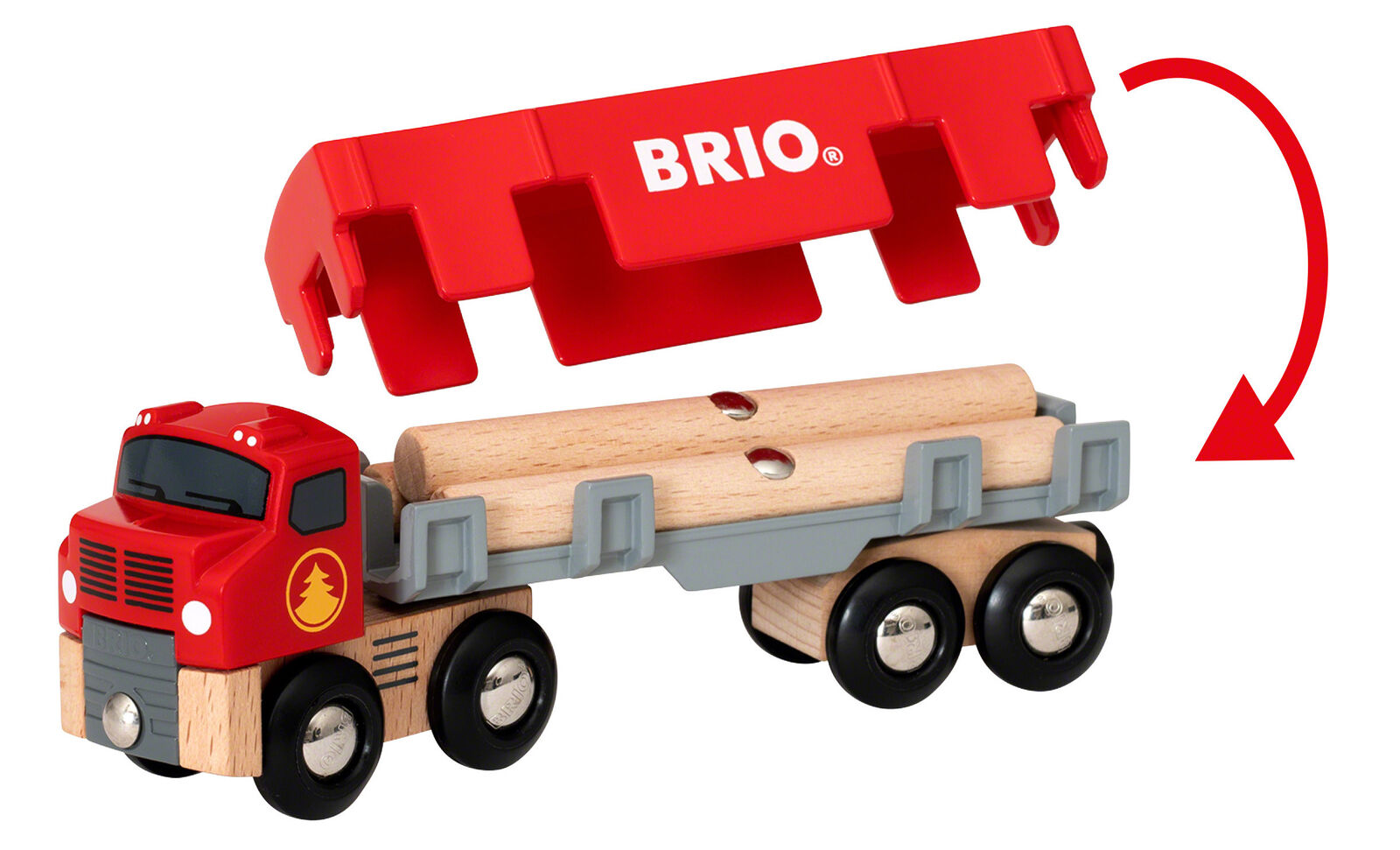 33657 BRIO Lumber Transport Truck Wagon Wooden Building Train Railway Age 3yrs+