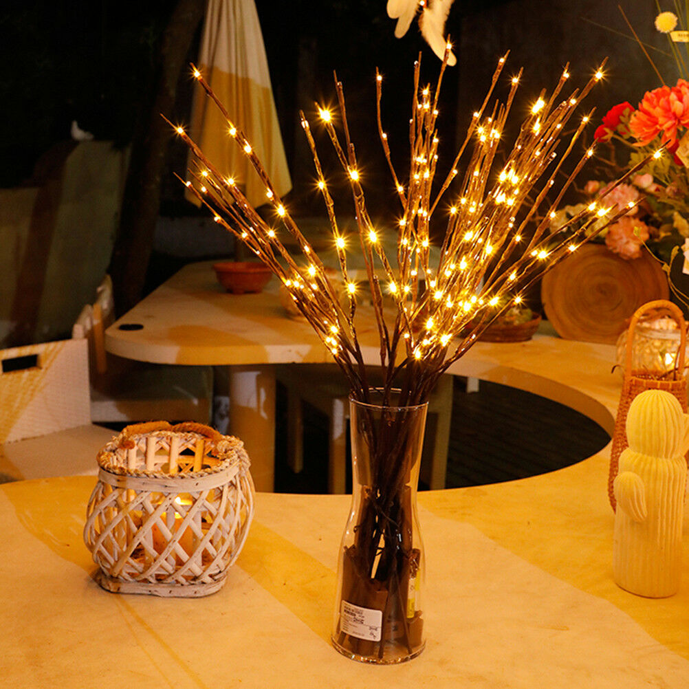 LED Willow Branch Lamp Floral Lights 20 Bulbs Home Christmas Party Garden.l8