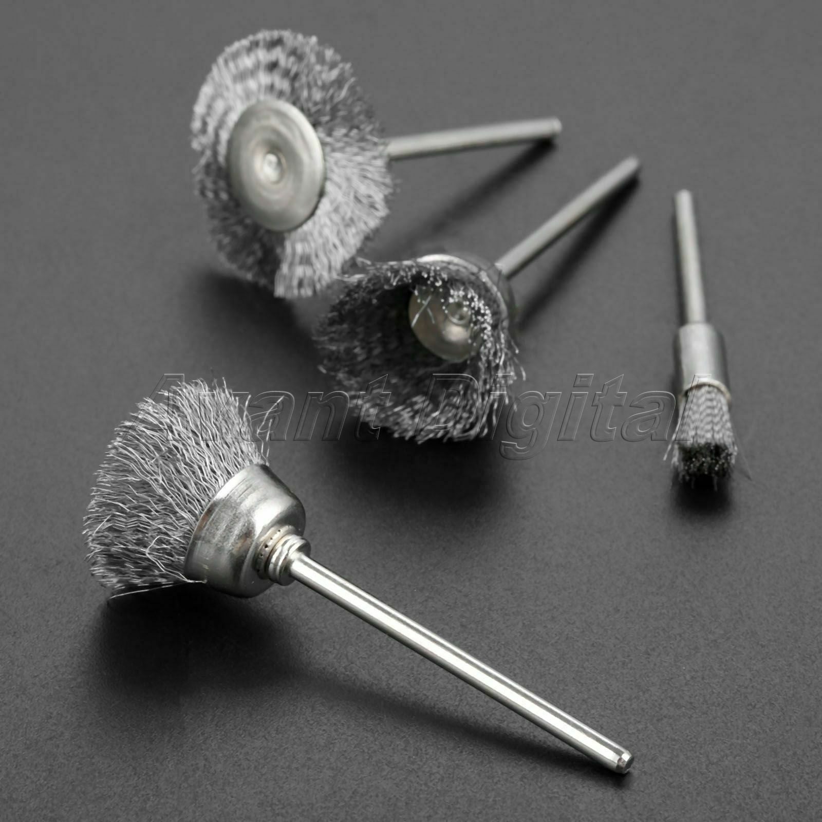 Steel Brass Cup Wheel Wire Wheel Brush Set Polishing Buffing Rotary Tool 36Pcs