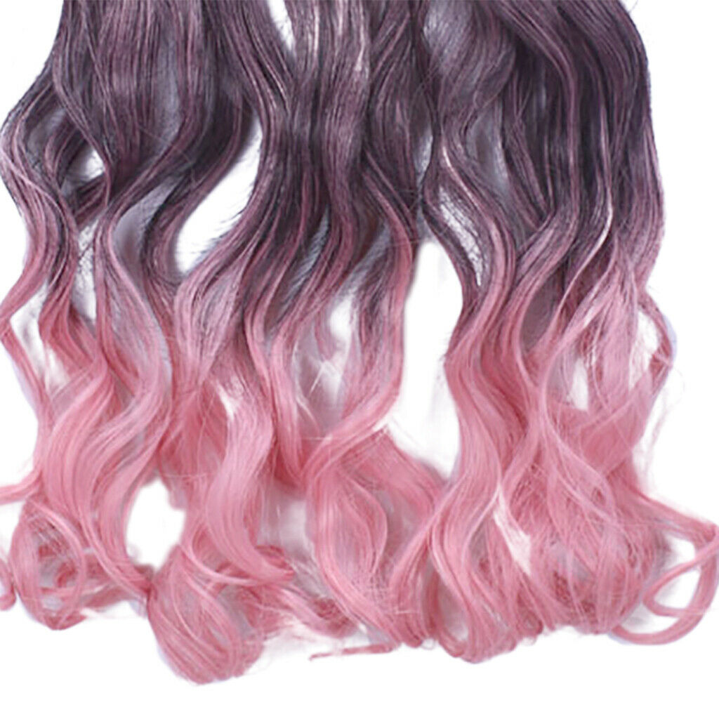 Beauty 24" Synthetic Curly Two Tone Ombre Hairpiece Clip in Hair Extensions