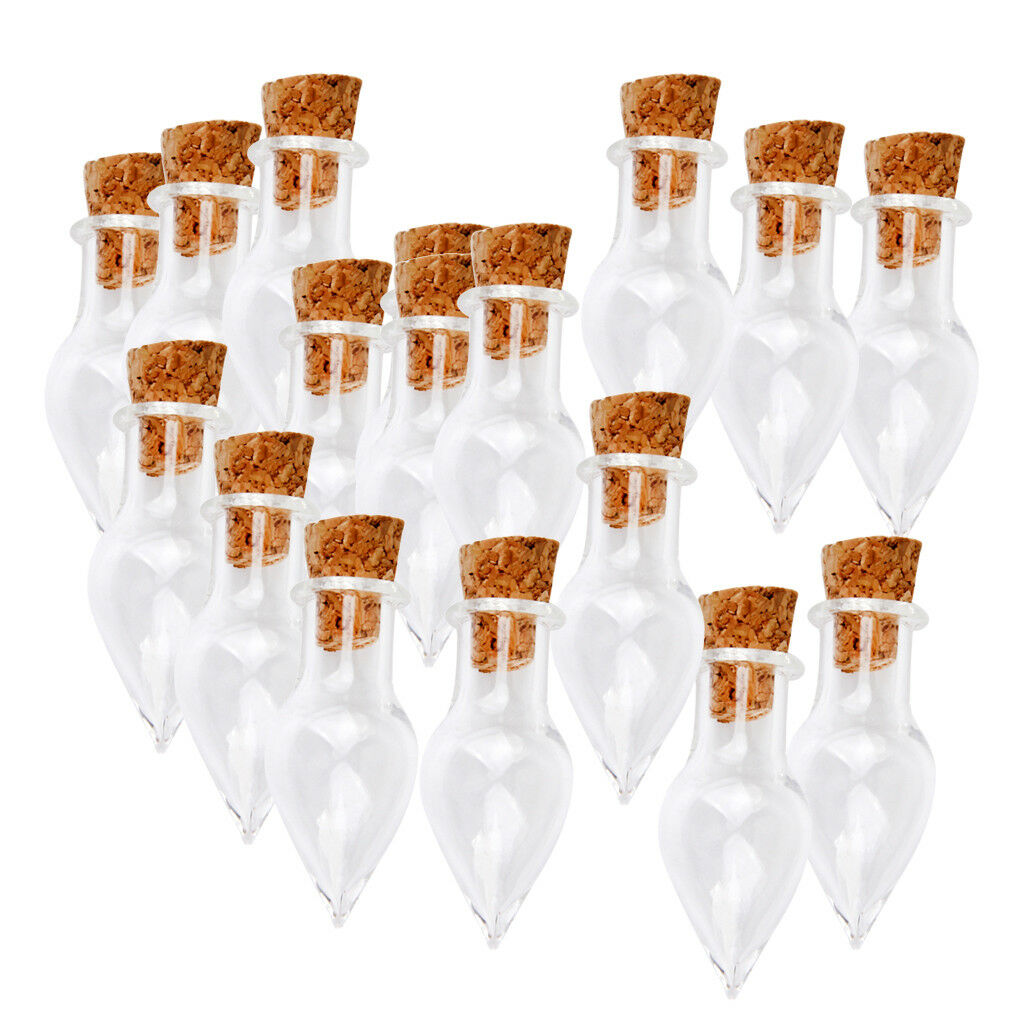 Bulk Lot 60pcs Cute Wishing Bottle Cork Stopper Glass Vial Jars Containers