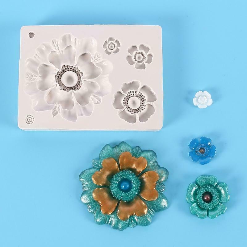 Flower Shape Silicone Mold Fondant Chocolate Candy Mould Cake Decorating Tool