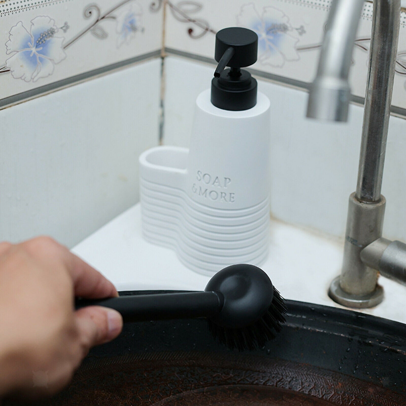 Liquid Soap Dispenser Dish Sponge Holder Liquid Soap Dispenser