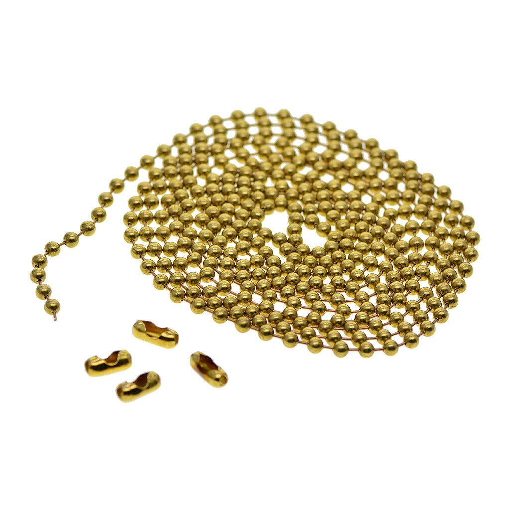 6.5 Feet Long Bead Ball Chains with Connectors Clasps Jewelry Making Tag