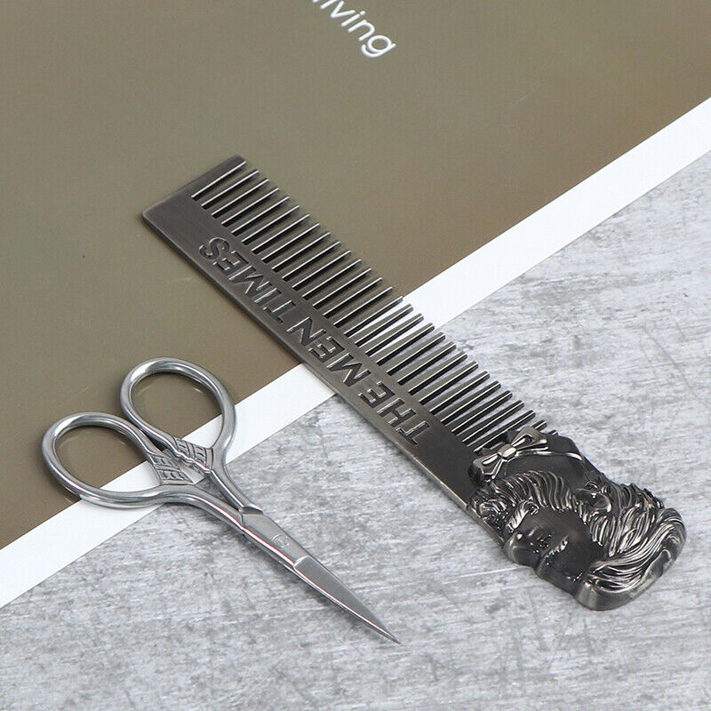 Beard Brush Set Double-sided Styling Comb Scissor Repair Modeling Cleaning CBDA