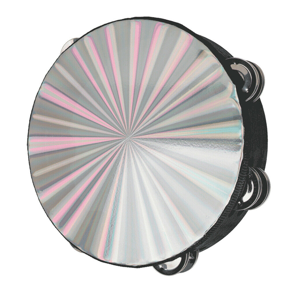 8" Hand Held Tambourine Drum Bell Metal Jingles Percussion Musical Educational