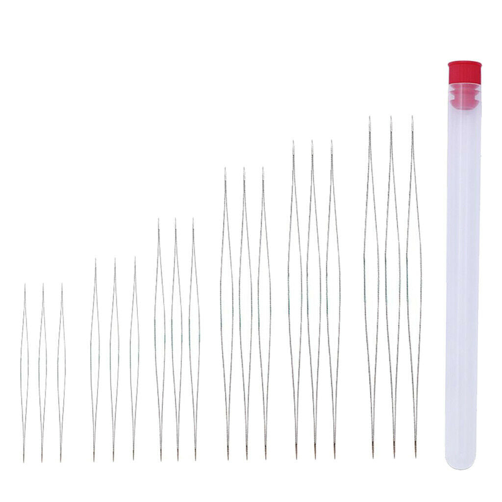 19 pieces / set threading needles for bead embroidery with accessories for large