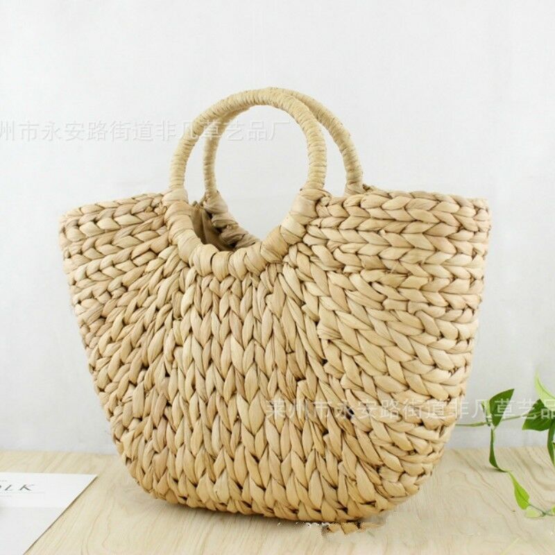Women Wicker Handbag Bags Totes Beach Straw Woven Summer Rattan Basket Bag Boho