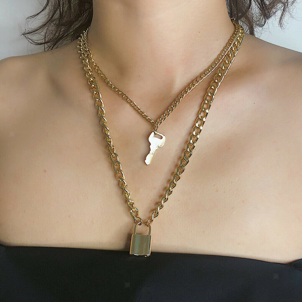 Fashion Jewelry Multilayer Clavicle Pendant Necklace Sweater Chain  Golden