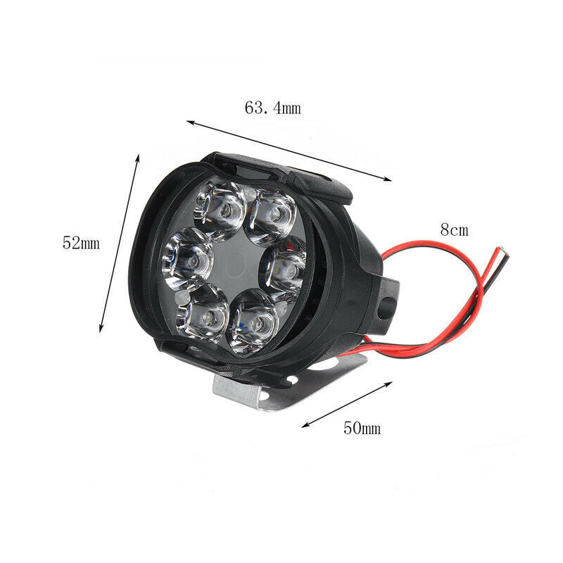 2PCS 12V Motorcycle LED Driving Fog Lights Off Road Dirt Bike Work Lights Lamp