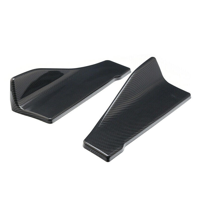 Car 35cm Side Skirt Rear Lip Splitter Diffuser Winglet Wing Carbon Fiber Color
