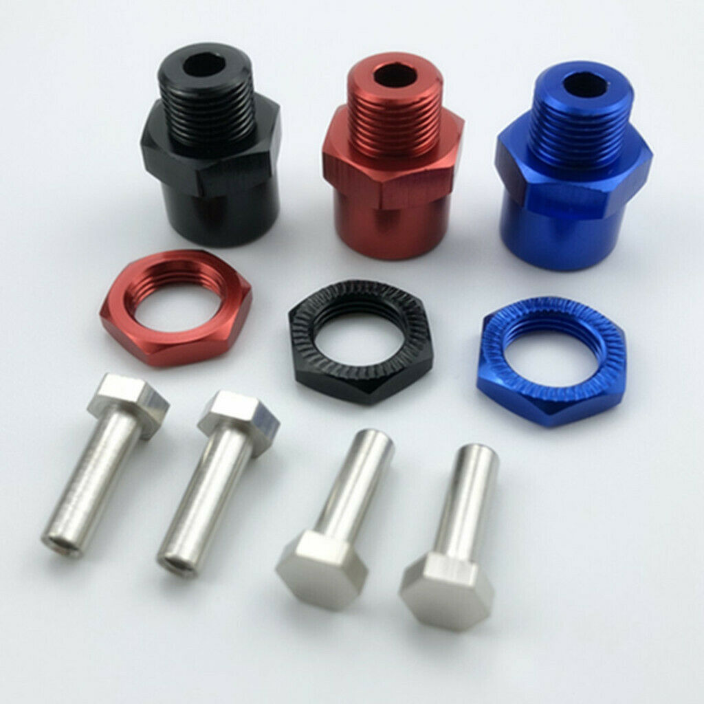 4 Set 12 to 17mm Metal Wheel Hex Hub Adapter for 1/10 Scale RC Car Accs