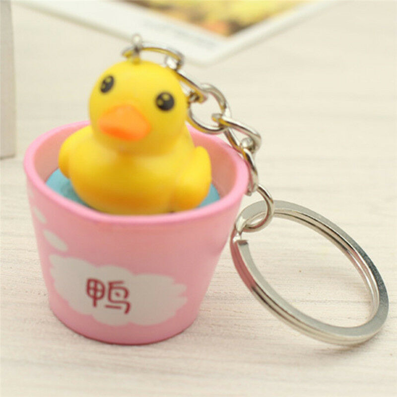 Cute Yellow Duck Keychain Cartoon Animal Bag Hanging Pendant Keychain Keyr.l8