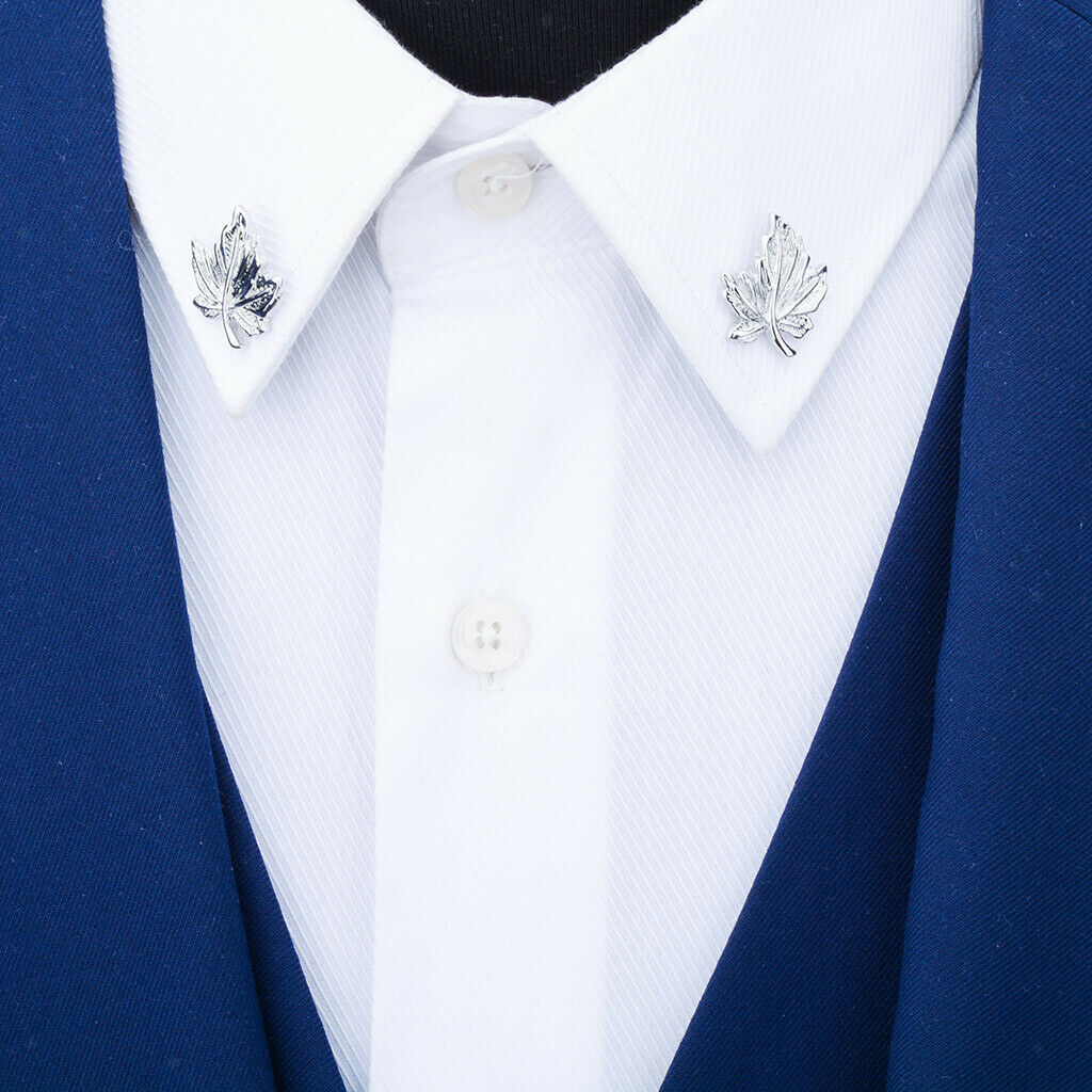 Maple Leaf Suit Shirt Collar Pin Back Lock Brooch Badge For Festival