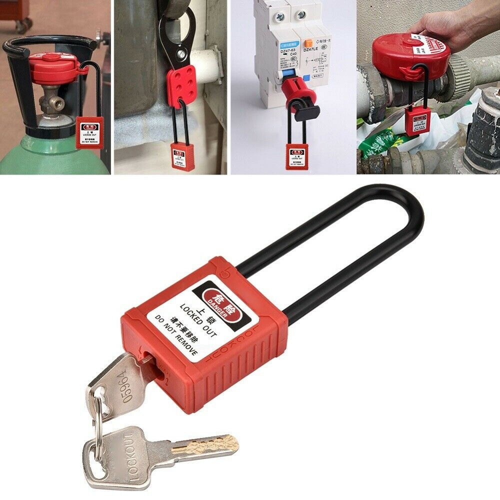 Industrial Safety Padlock Long Insulated Beam Lockout Tag Out Isolation Lock