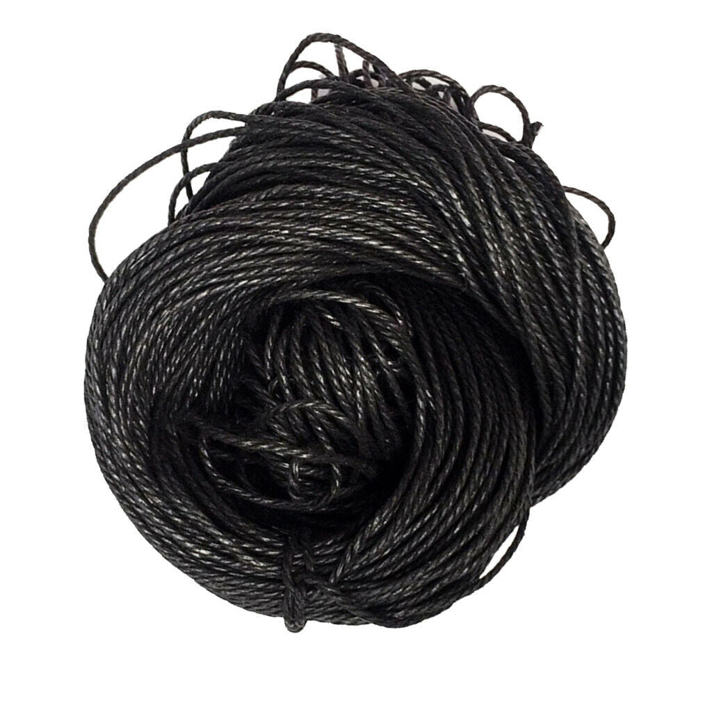 80m 1.5mm Waxed Cotton Bundle Cord String Thread Line Jewelry Making Black