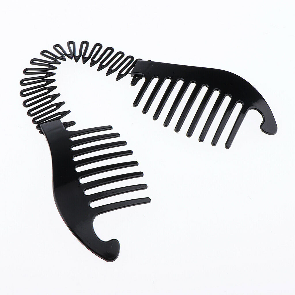 Plastic Banana Hair Clips, 2 Sided French Braiding Comb, Ponytail Holder, 6