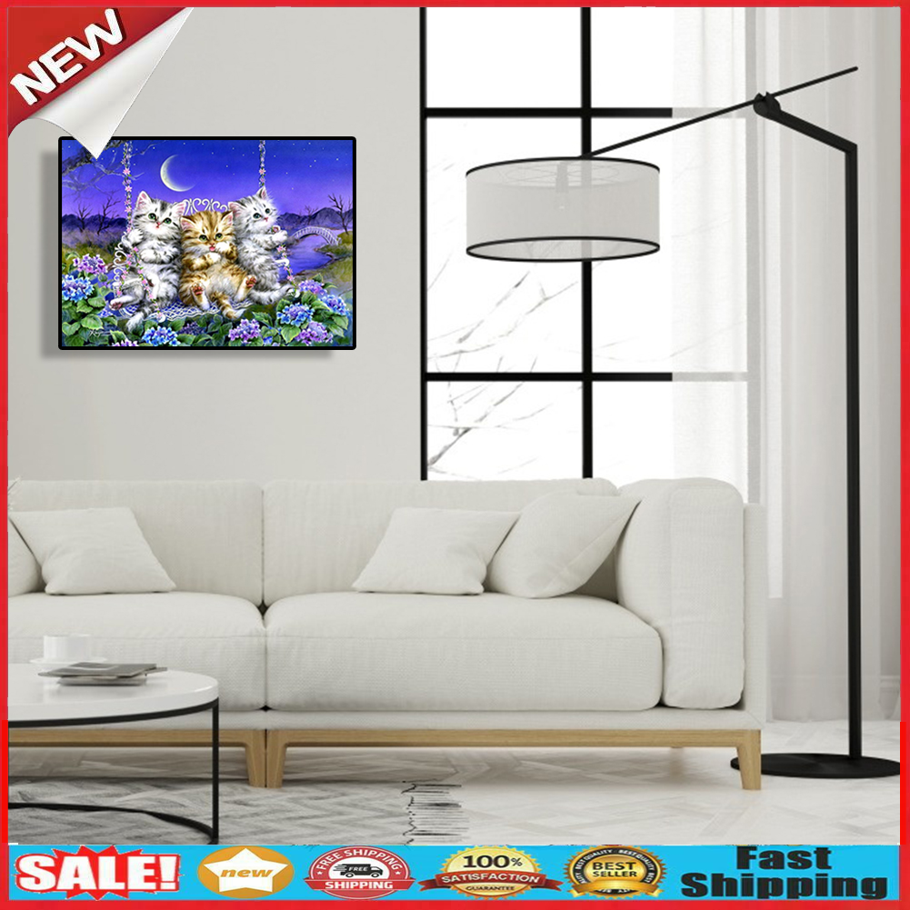 Three Kittens Diamond Painting Cross Stitch DIY Mosaic Embroidery Picture @