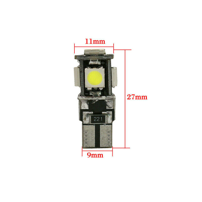 10 X T10 194 168 W5W LED for Interior Map Dome License Plate Light Bulbs White