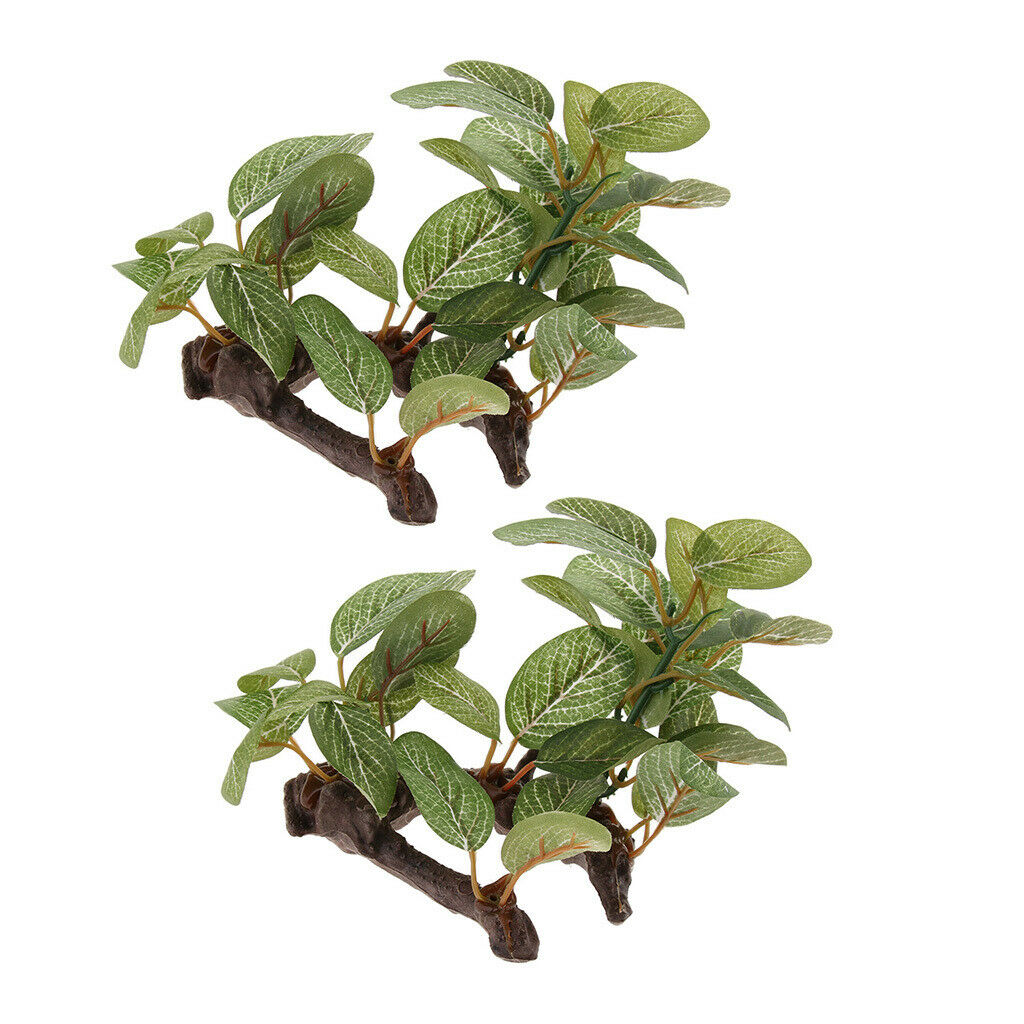 2pcs Reptile Vivarium Plants Terrarium Plants For Amphibians Habitat Decor