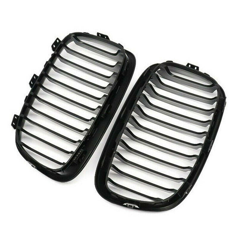 2x Car Front Bumper Kidney Grilles Slat Type Fit For BMW 1series F20 F21 12-2015