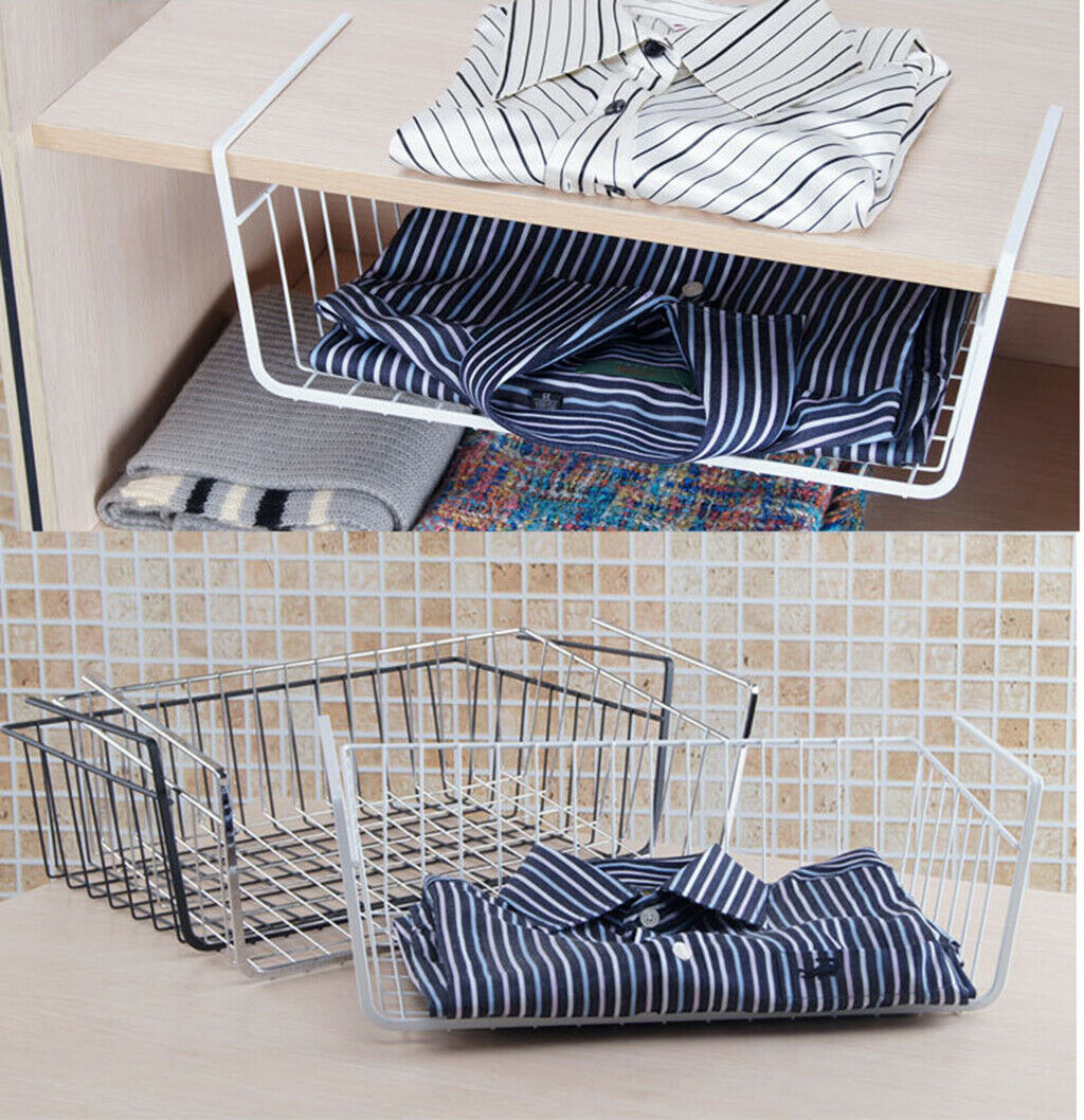 2pcs Hanging Basket Cabinet Basket Wardrobe Basket Rack, 40 X 26 X 15cm