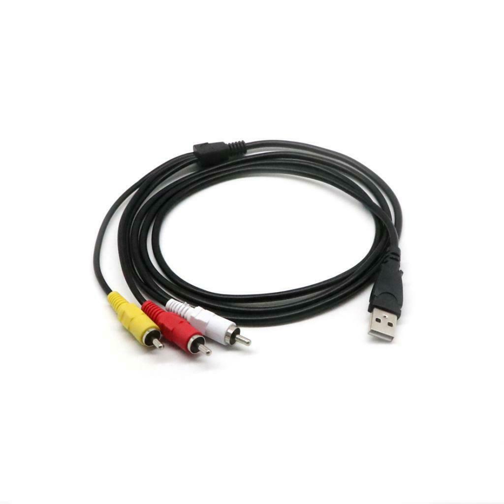 USB A to 3RCA Cable, 1.5m/5ft USB Male to 3 RCA Male Jack Splitter Audio Video