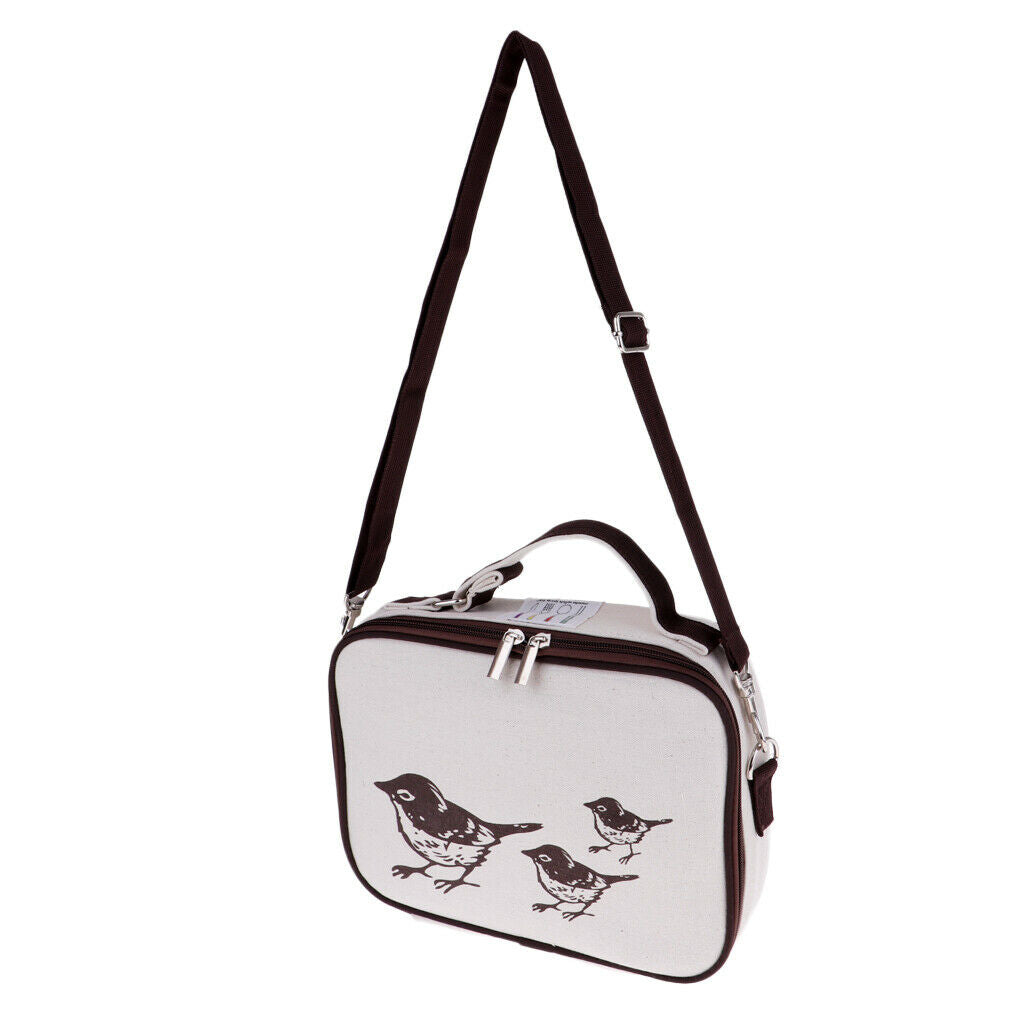 Portable Insulated Thermal Cooler Bento Lunch Box Tote Picnic Storage Bag Bird