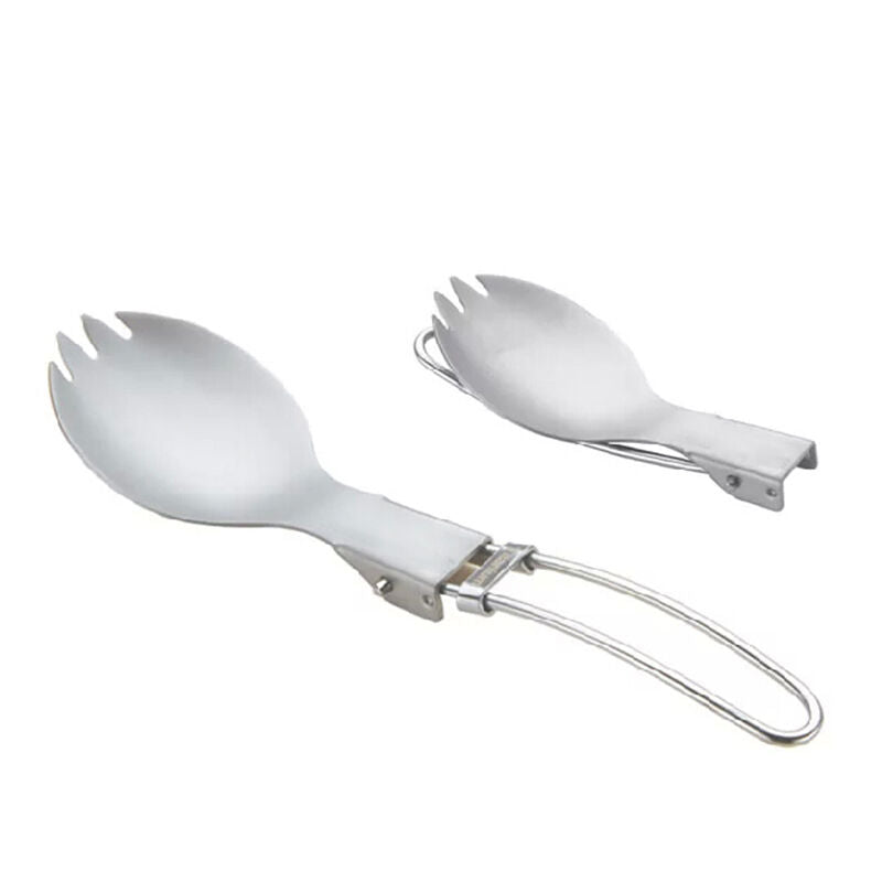 1x Portable Camping Cook Picnic Foldable Spork Stainless Steel Fork Spoon.l8